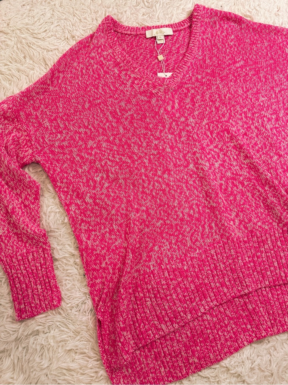 Women’s Pink Marled V-Neck Sweater Lilly Pulitzer